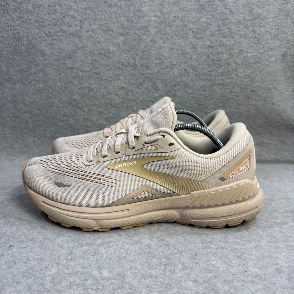 Brooks Adrenaline GTS 23 Women's Running Shoes Beige Size 10.5 Athletic Sneakers